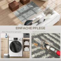 Teppich waschbar modern für Wohnzimmer 150x80cm dunkelgrau