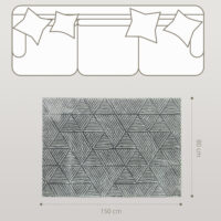 Teppich waschbar modern für Wohnzimmer 150x80cm dunkelgrau