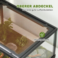 Terrarium für Reptilien verschliessbar mit Schiebetür 60x45x32cm