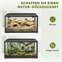 Terrarium für Reptilien verschliessbar mit Schiebetür 60x45x32cm