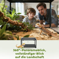Terrarium für Reptilien verschliessbar mit Schiebetür 60x45x32cm