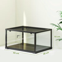 Terrarium für Reptilien verschliessbar mit Schiebetür 60x45x32cm