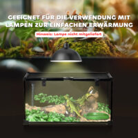 Glasterrarium 50x30x25cm mit integriertem Thermometer.