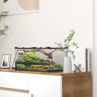 Terrarium für Reptilien mit wasserdichtem Boden und Schloss Glas