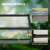 Terrarium für Reptilien mit wasserdichtem Boden und Schloss Glas