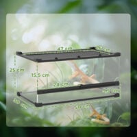 Terrarium für Reptilien mit wasserdichtem Boden und Schloss Glas