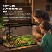 Glas- & Metall-Terrarium für Reptilien, 50x30x35cm.