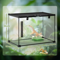 Glas- & Metall-Terrarium für Reptilien, 50x30x35cm.