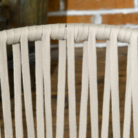 Terrassenstuhl 2er-Set Boho Stil mit Sitzauflagen waschbar beige