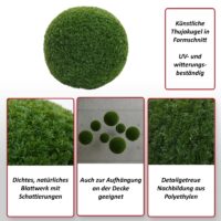 Künstliche Thujakugel Ø52 cm Outdoor Dekopflanze