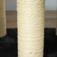 Graue Tiertreppe mit 4 Stufen, hilft Haustieren beim Erreichen erhöhter Schlafplätze oder Möbel.