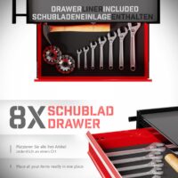 TIMBERTECH® Werkstattwagen 2 Schubladen Werkzeugkiste auf Rollen