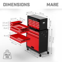 TIMBERTECH® Werkstattwagen 2 Schubladen Werkzeugkiste auf Rollen