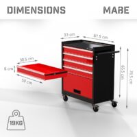 TIMBERTECH® Werkstattwagen 4 Schubladen abschliessbar auf Rollen