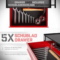 TIMBERTECH® Werkstattwagen 5 Schubladen abschliessbar auf Rollen