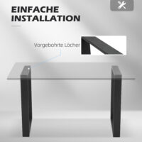 Modernes & stabiles 2er-Set schwarze Tischbeine aus Stahl.