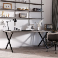 Stabiles und stilvolles 2er-Set schwarze Tischbeine in X-Form.