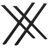 Stabiles und stilvolles 2er-Set schwarze Tischbeine in X-Form.