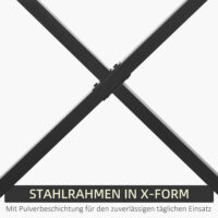 Stabiles und stilvolles 2er-Set schwarze Tischbeine in X-Form.