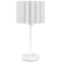 Tischlampe Nachttischlampe Retro mit Kunststoffschirm weiss