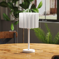 Tischlampe Nachttischlampe Retro mit Kunststoffschirm weiss