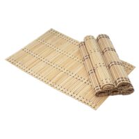 6-teiliges Tischset Bambus abwaschbar 45x30cm hellbraun