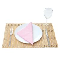 6-teiliges Tischset Bambus abwaschbar 45x30cm hellbraun