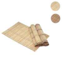 6-teiliges Tischset Bambus abwaschbar 45x30cm hellbraun