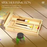 Tischstaffelei Holz winkelverstellbar faltbar mit Griff & Stauraum