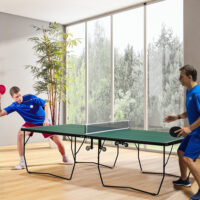 Tischtennisplatte klappbar mobil mit Schläger und Bällen grün