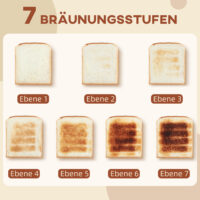 Toaster für 4 Scheiben mit Krümelfach und Funktionen schwarz