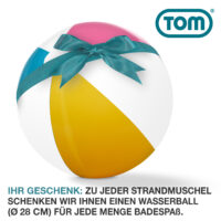 TOM Pop-Up Strandmuschel für 3 Personen mit UV-Schutz 50+ und Tragetasche.