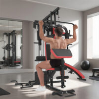 Trainingsstation verstellbar für Heimtraining mit 65kg Gewichten