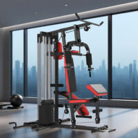 Trainingsstation verstellbar für Heimtraining mit 65kg Gewichten