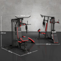 Trainingsstation verstellbar für Heimtraining mit 65kg Gewichten