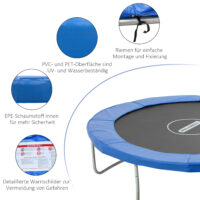 Blaue Randabdeckung als Trampolin Zubehör Set für Trampoline mit 244 cm Durchmesser