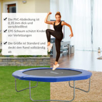 Blaue Randabdeckung als Trampolin Zubehör Set für Trampoline mit 244 cm Durchmesser