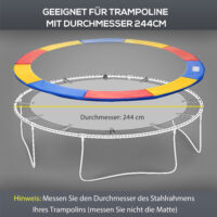 Bunte Randabdeckung als Trampolin Zubehör Set für Trampoline mit 244 cm Durchmesser