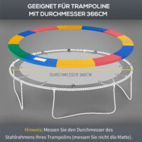 Bunte Randabdeckung als Trampolin Zubehör Set für Trampoline mit 366 cm Durchmesser