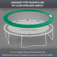Grüne Randabdeckung als Trampolin Zubehör Set für Trampoline mit 366 cm Durchmesser
