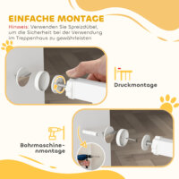 Treppenschutzgitter ohne Bohren mit automatischer Schliessung für Kinder