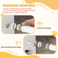Treppenschutzgitter ohne Bohren mit Automatik für Kinder und Treppe
