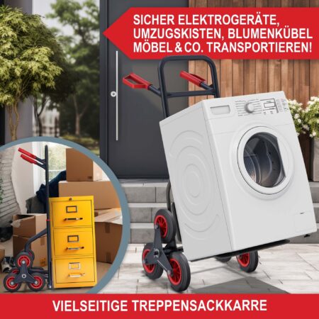 Stabile Treppensackkarre für den einfachen Transport über Stufen.