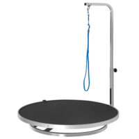 Drehbarer Trimmtisch aus Aluminium mit rutschfester Oberfläche.