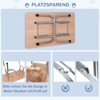 Höhenverstellbarer und klappbarer Trimmtisch mit Unterkorb für Hunde.