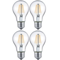 Trio LED-Leuchtmittel Filament Glühbirne E27 4W warmweiss 4er Set