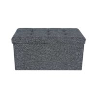 Truhenbank mit Staufach, 76x38x38cm, Stoff Hellgrau