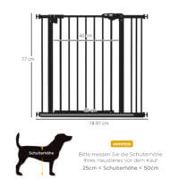 Türschutzgitter für Hunde und Haustiere 74-87cm schwarz