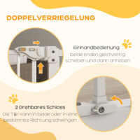 Türschutzgitter für Hunde verstellbar Metall Kunststoff weiss
