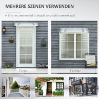 Türüberdachung Vordach wetterfest Polycarbonat 110x60cm grau
